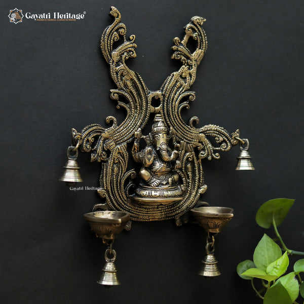 Brass Wall Decoration Ganesha with Diya – Divine Blessings for Your Home | Gayatri Heritage