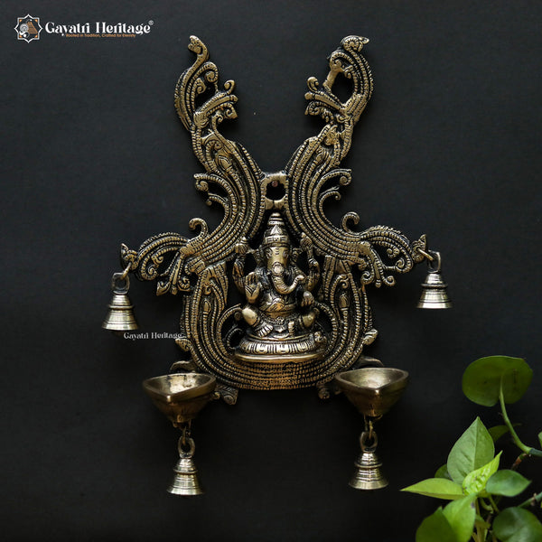 Brass Wall Decoration Ganesha with Diya – Divine Blessings for Your Home | Gayatri Heritage