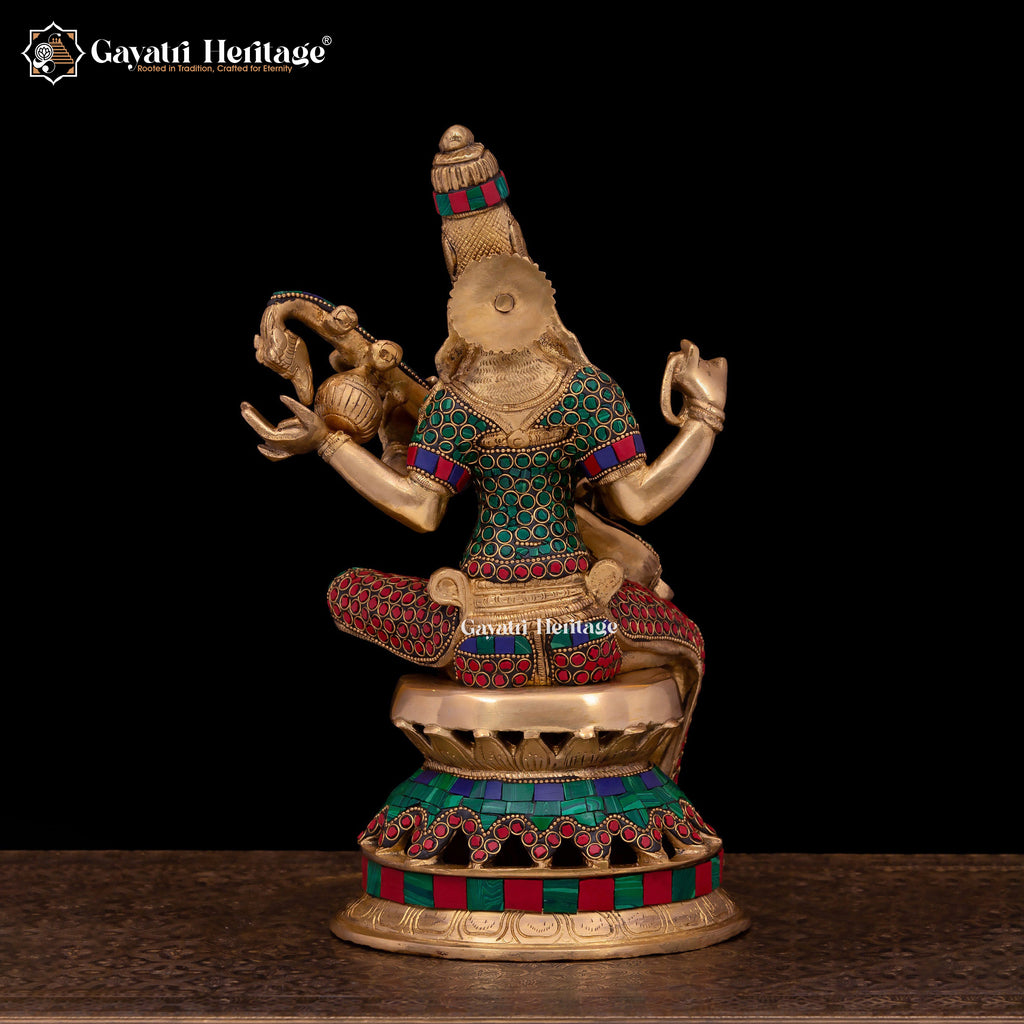 Brass Saraswati Statue – Divine Goddess of Knowledge | Gayatri Heritage