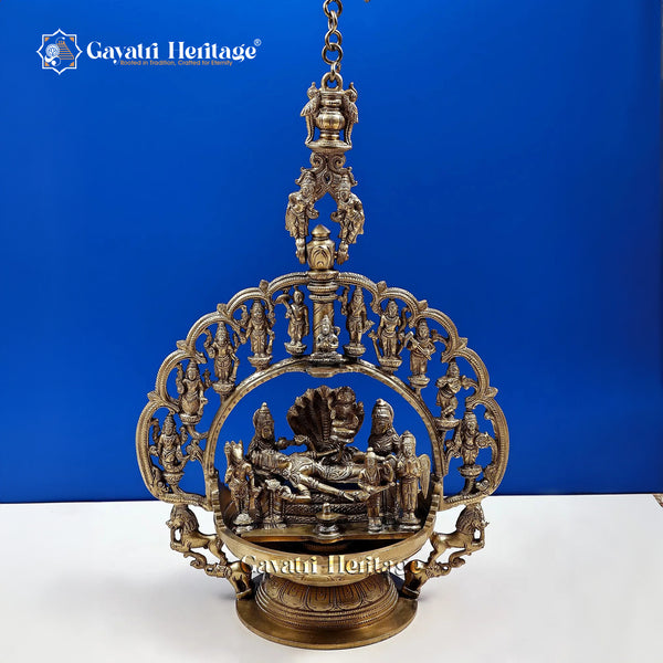 Brass Dasavatharam Lamp – Divine Light of Ten Incarnations | Gayatri Heritage