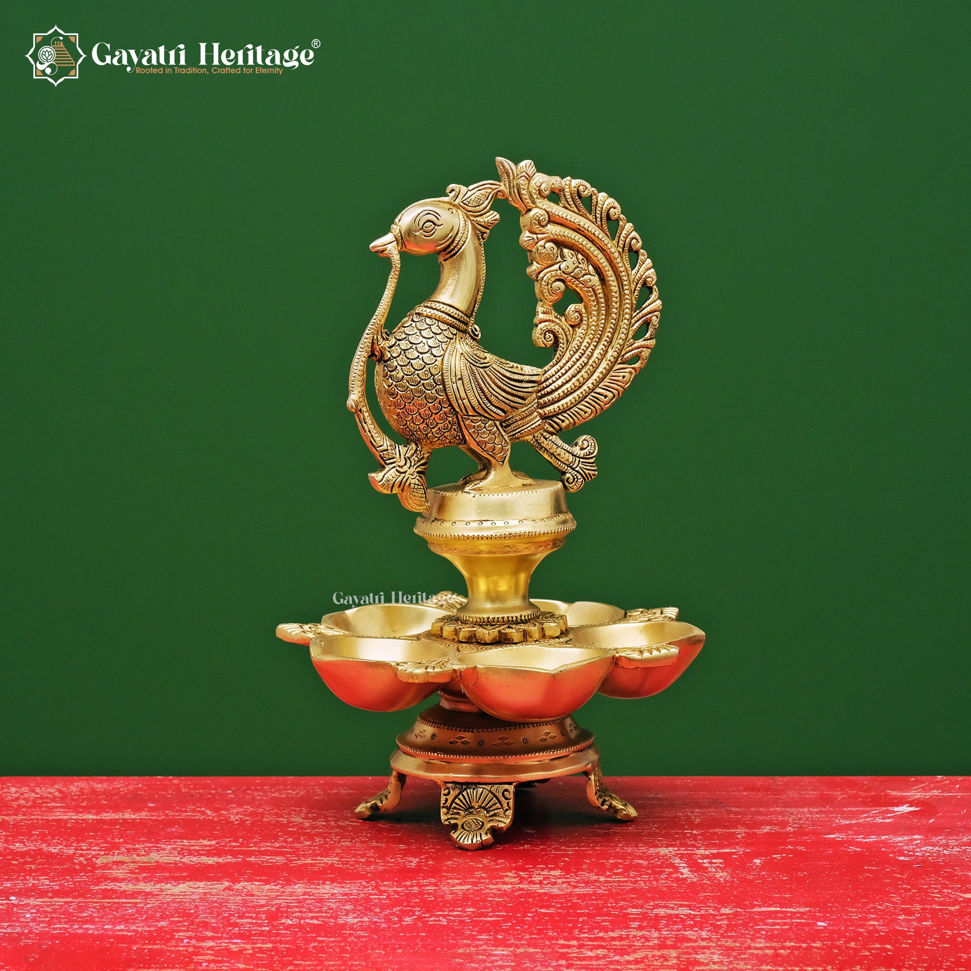 Brass Sparrow Design Diya – Exquisite Handcrafted Lighting Décor | Gayatri Heritage