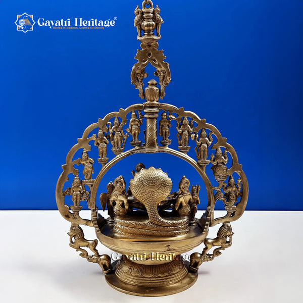 Brass Dasavatharam Lamp – Divine Light of Ten Incarnations | Gayatri Heritage