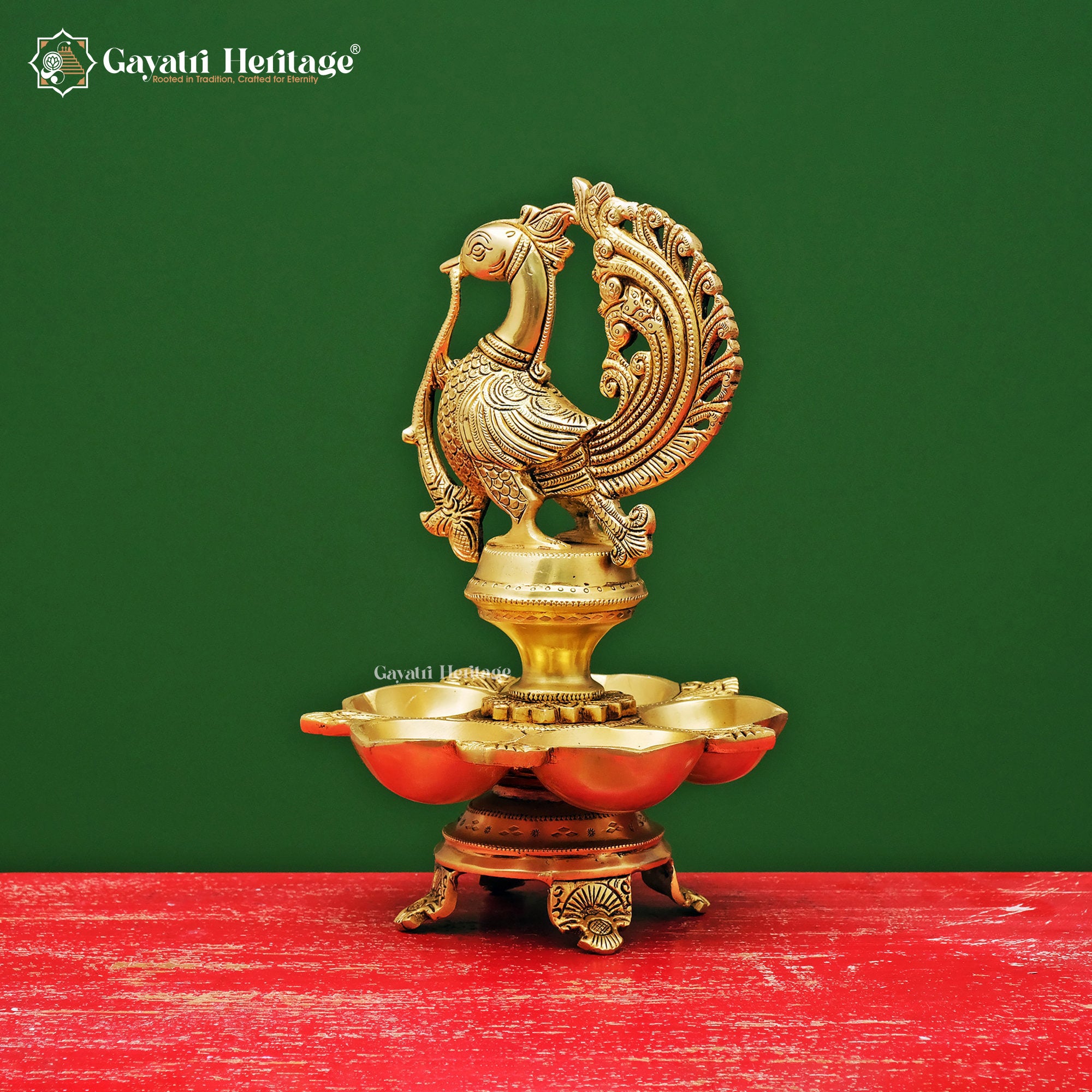 Brass Sparrow Design Diya – Exquisite Handcrafted Lighting Décor | Gayatri Heritage