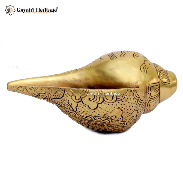 Brass Conch – Sacred Temple Décor | Gayatri Heritage