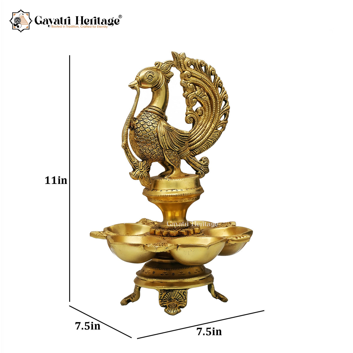 Brass Sparrow Design Diya – Exquisite Handcrafted Lighting Décor | Gayatri Heritage