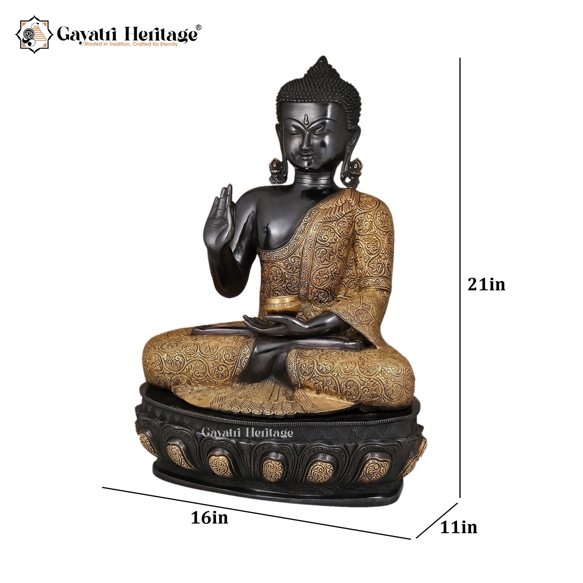 Brass Buddha Statue – Tranquil Enlightenment | Gayatri Heritage