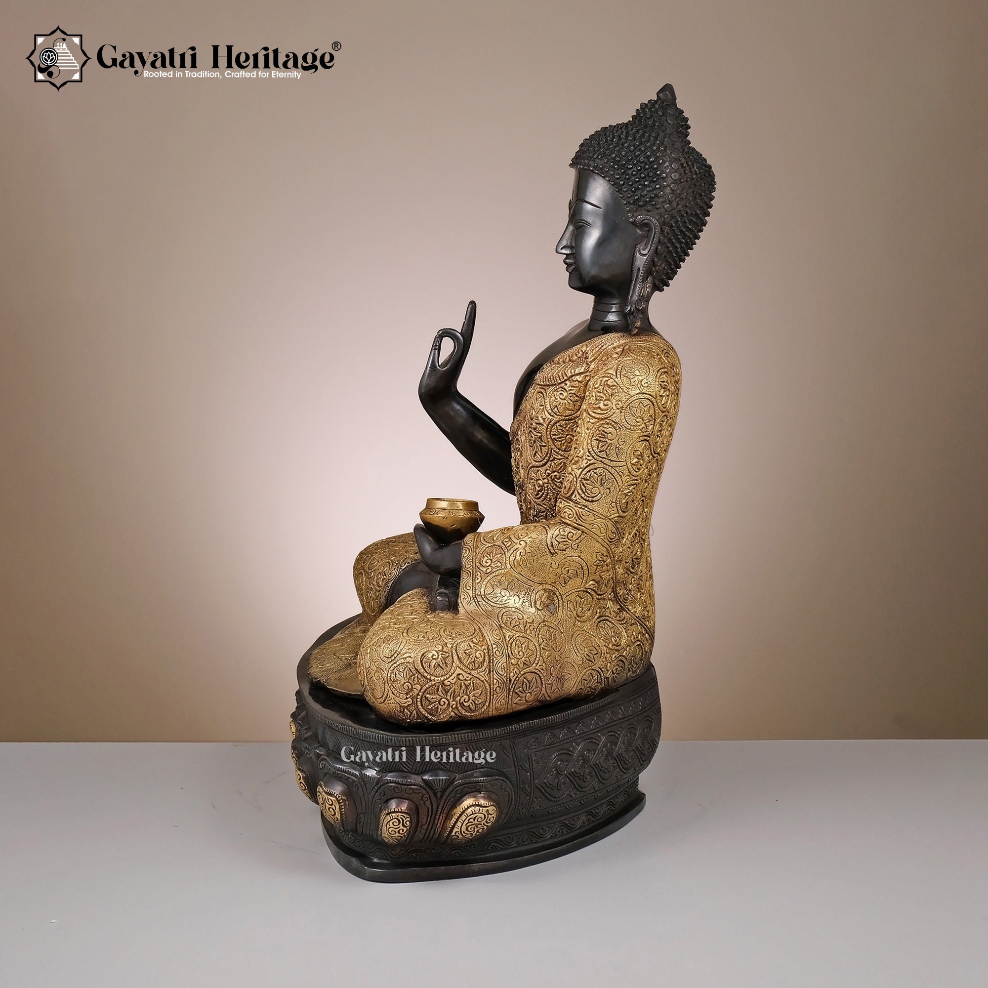 Brass Buddha Statue – Tranquil Enlightenment | Gayatri Heritage