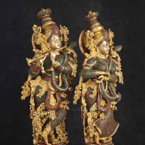 Brass Radha Krishna Idol – Spiritual Symbol of Love | Gayatri Heritage