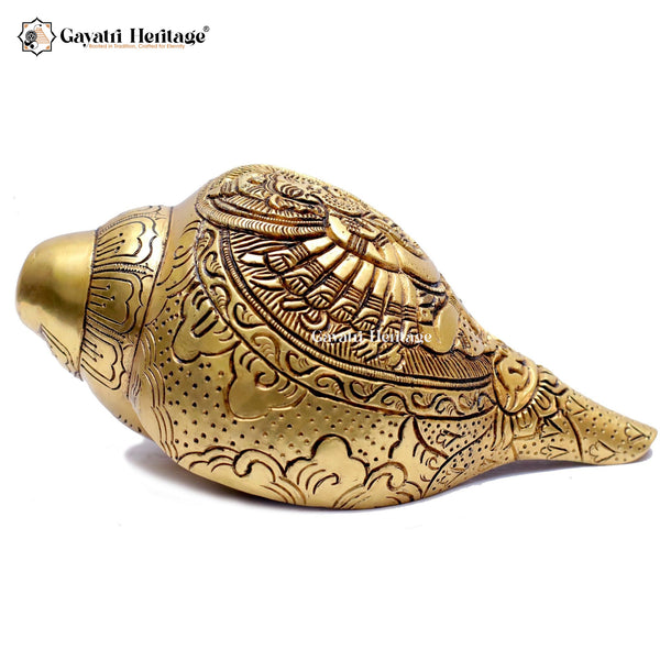 Brass Conch – Sacred Temple Décor | Gayatri Heritage