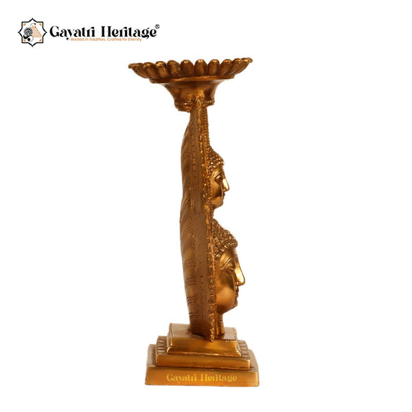 Brass Lord Buddha Head Candle Stand – A Serene Blend of Spiritual Peace and Elegant Lighting | Gayatri Heritage