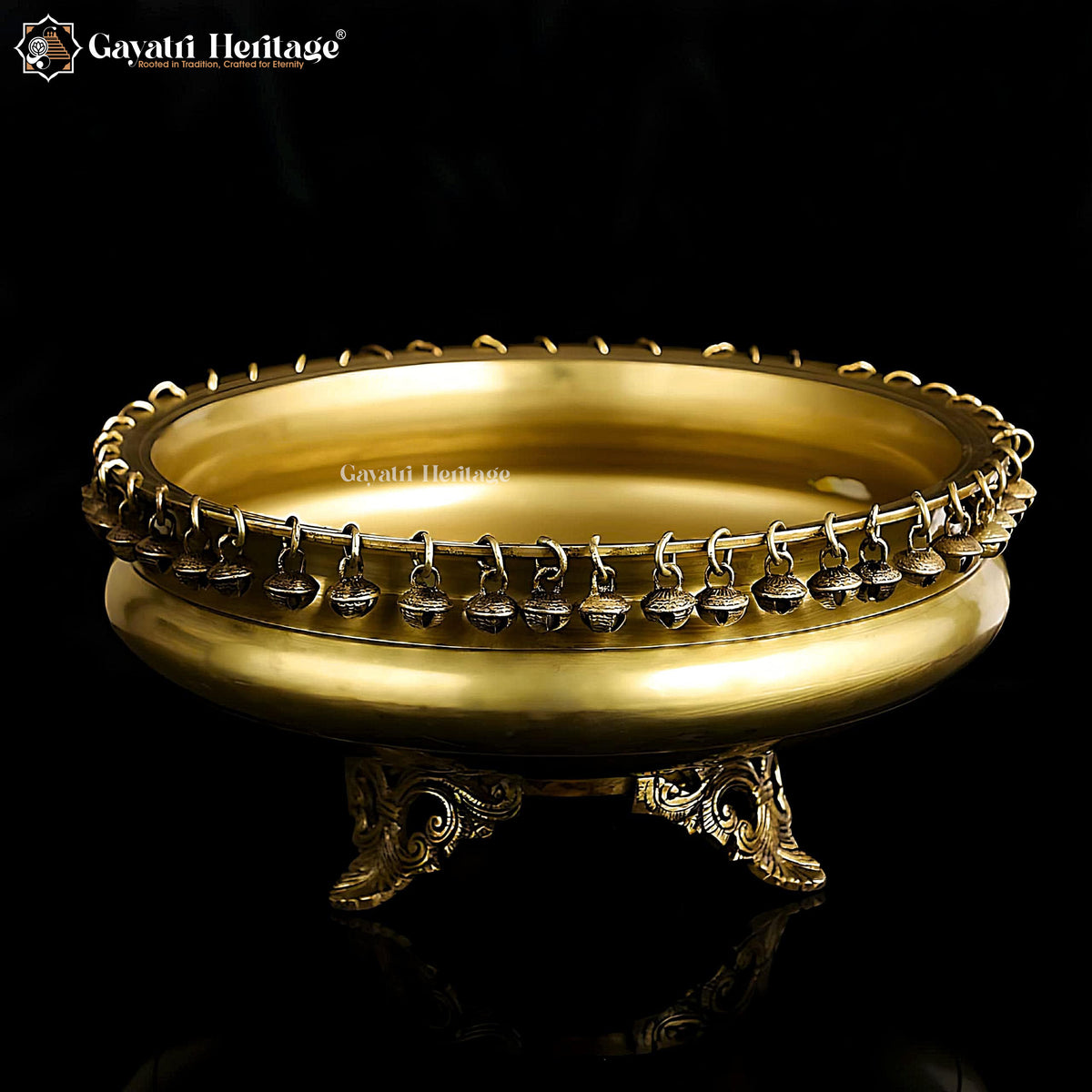 Brass Big Size Ghungroo Urli – Traditional Decorative Bowl | Gayatri Heritage
