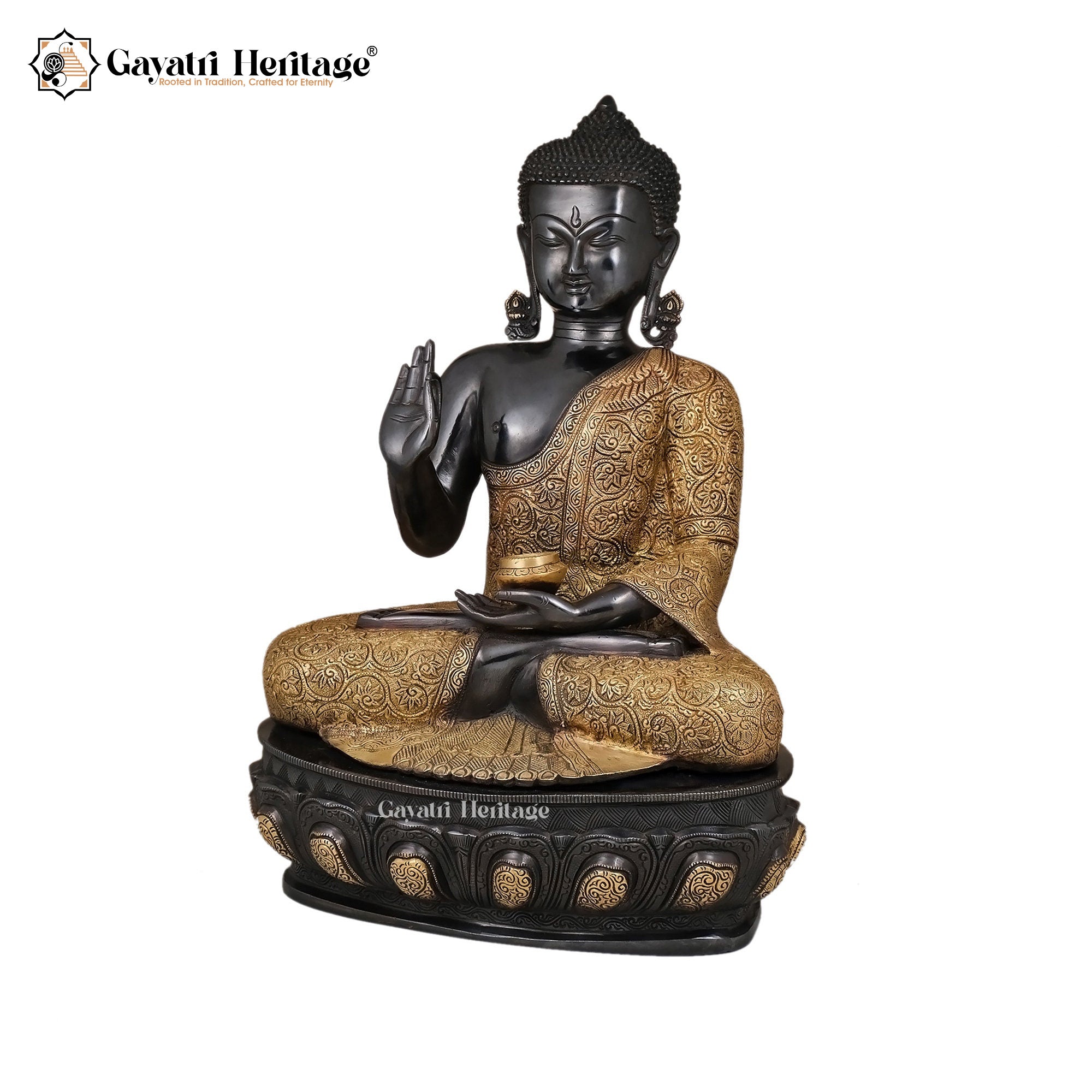Brass Buddha Statue – Tranquil Enlightenment | Gayatri Heritage
