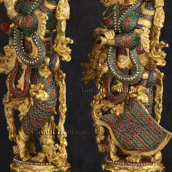 Brass Radha Krishna Idol – Spiritual Symbol of Love | Gayatri Heritage