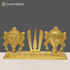 Brass Shankh Chakra Stand – Elegant Spiritual Display | Gayatri Heritage