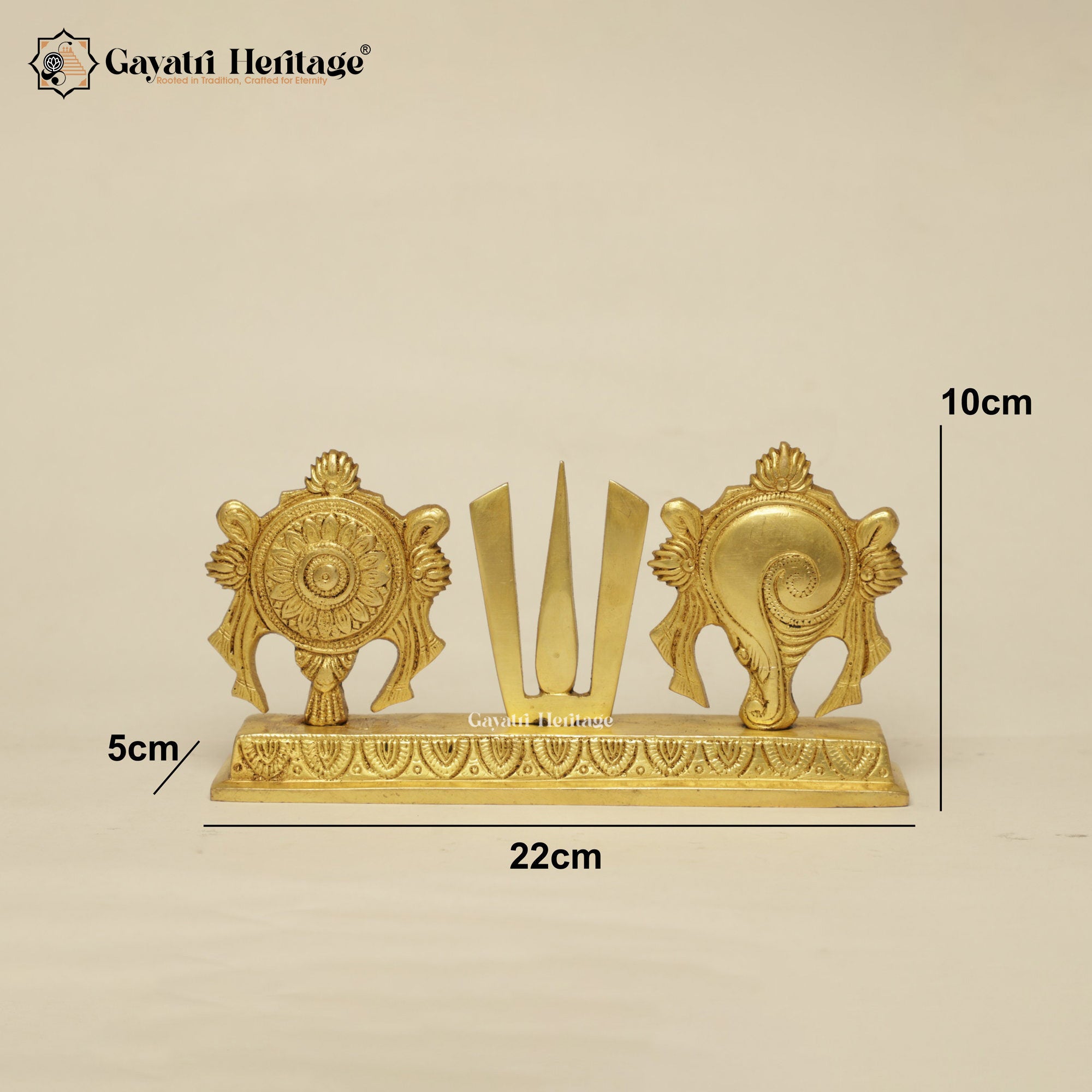 Brass Shankh Chakra Stand – Elegant Spiritual Display | Gayatri Heritage