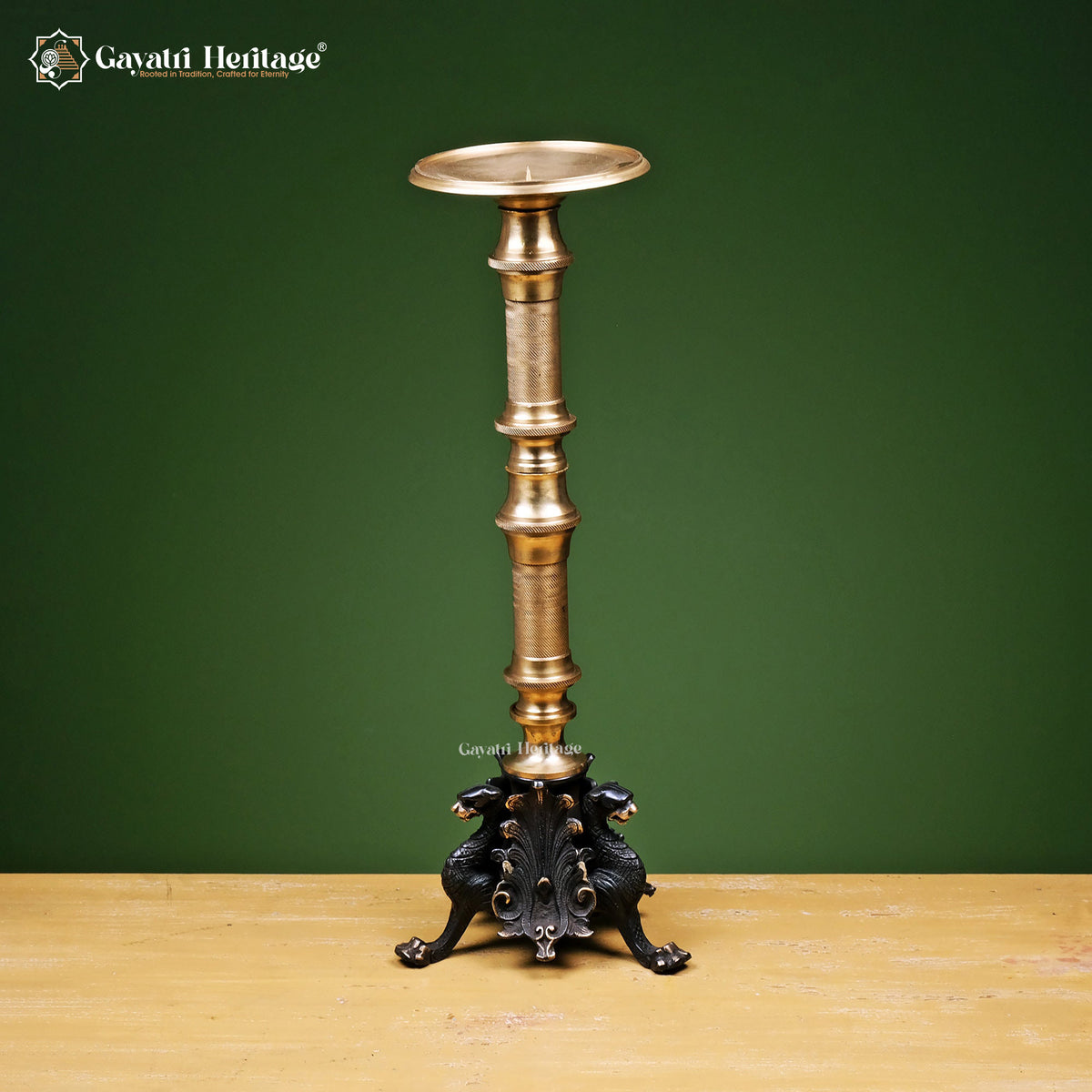 Brass Jaguar Candle Stand – Elegant Lighting Décor | Gayatri Heritage