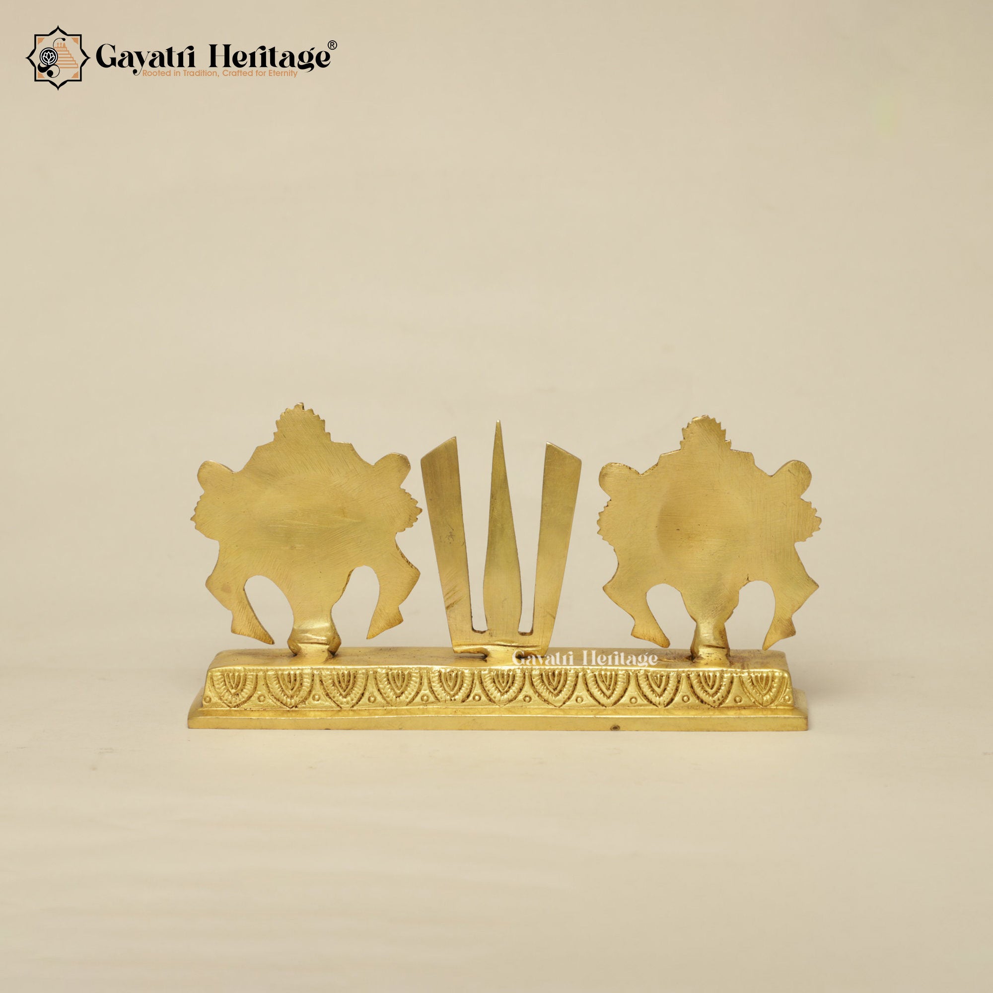 Brass Shankh Chakra Stand – Elegant Spiritual Display | Gayatri Heritage