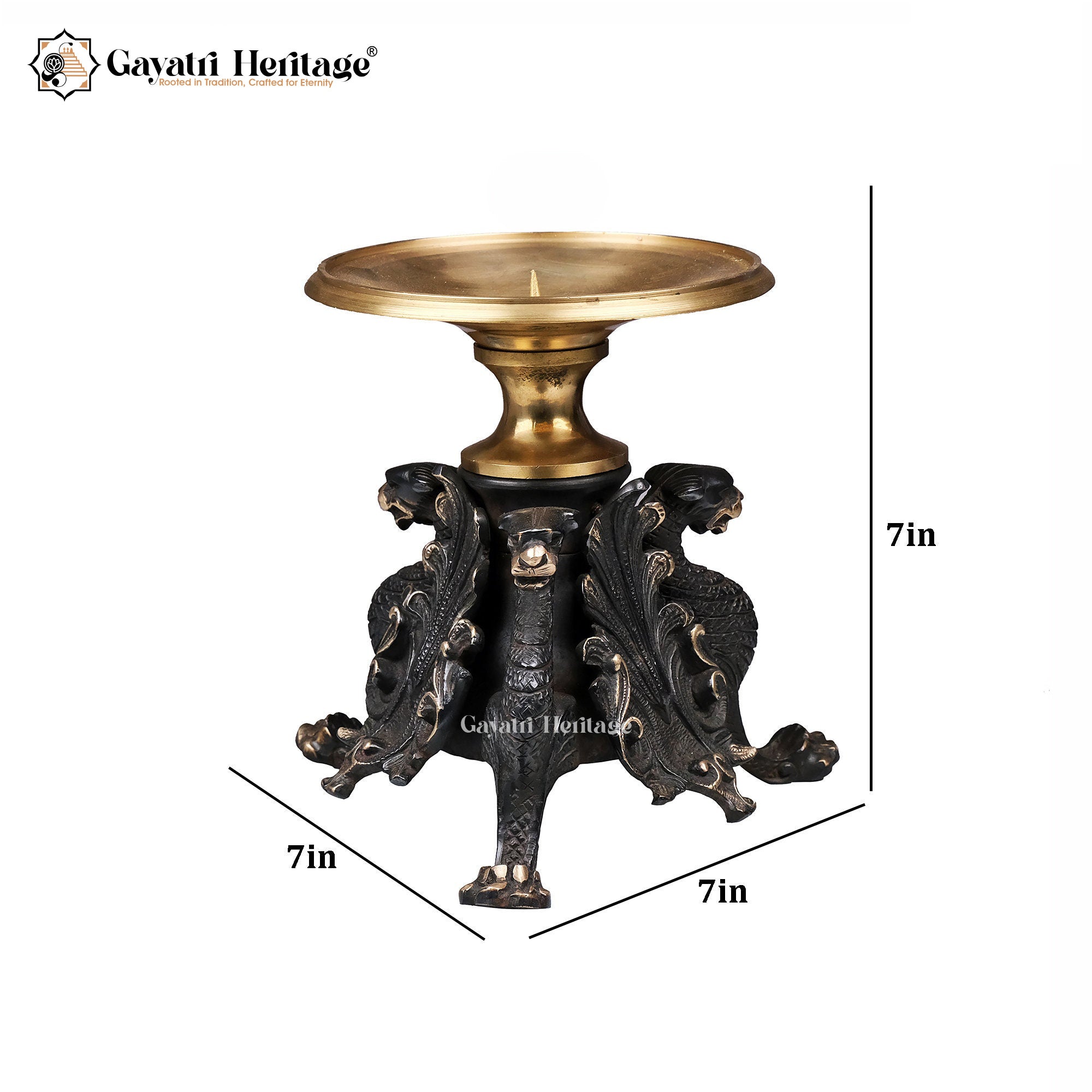 Brass Jaguar Candle Stand – Unique Lighting Décor | Gayatri Heritage