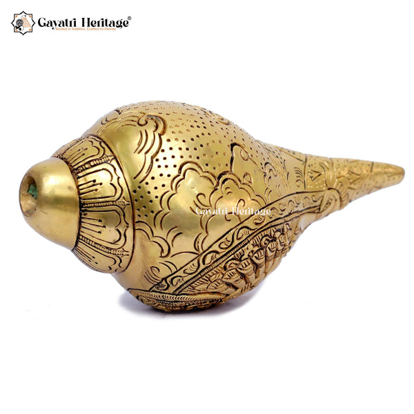 Brass Conch – Sacred Temple Décor | Gayatri Heritage