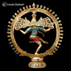 Brass Natarajan in Stone Work – Divine Dance of Lord Shiva | Gayatri Heritage