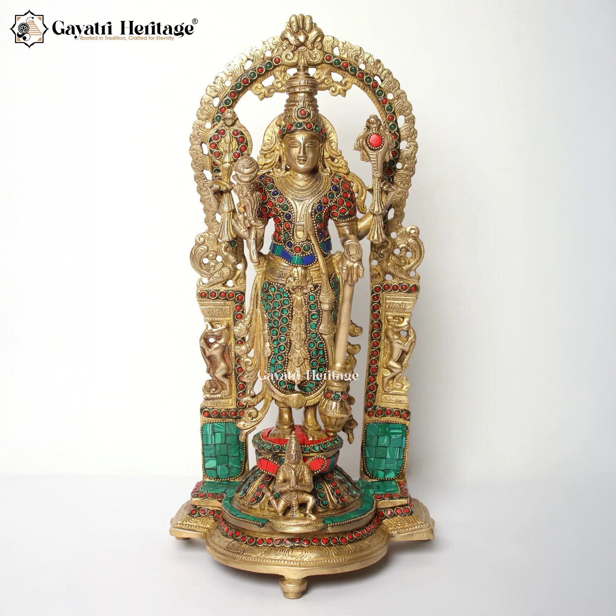 Brass Lord Vishnu Statue – Sacred Vishnu Idol for Puja | Gayatri Heritage
