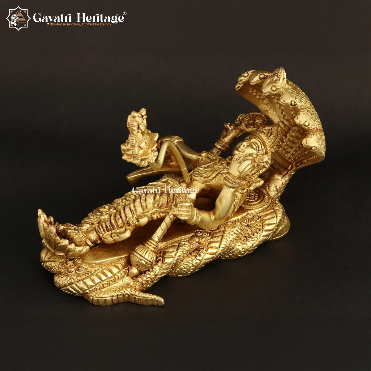 Brass Padmanabha Swamy with Shivling – Sacred Fusion Art | Gayatri Heritage