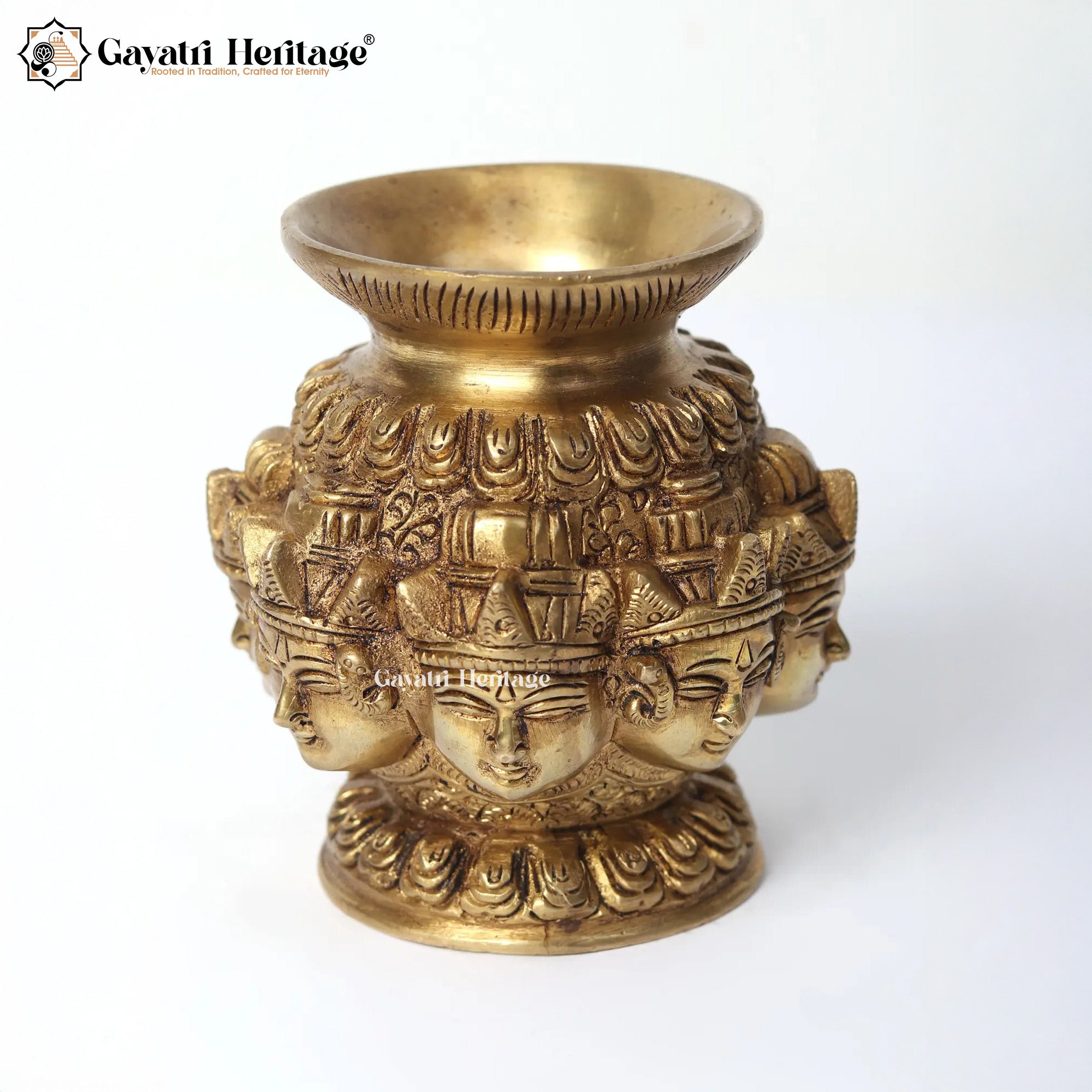 Brass Astalakshmi Kalash – Divine Wealth Decor | Gayatri Heritage
