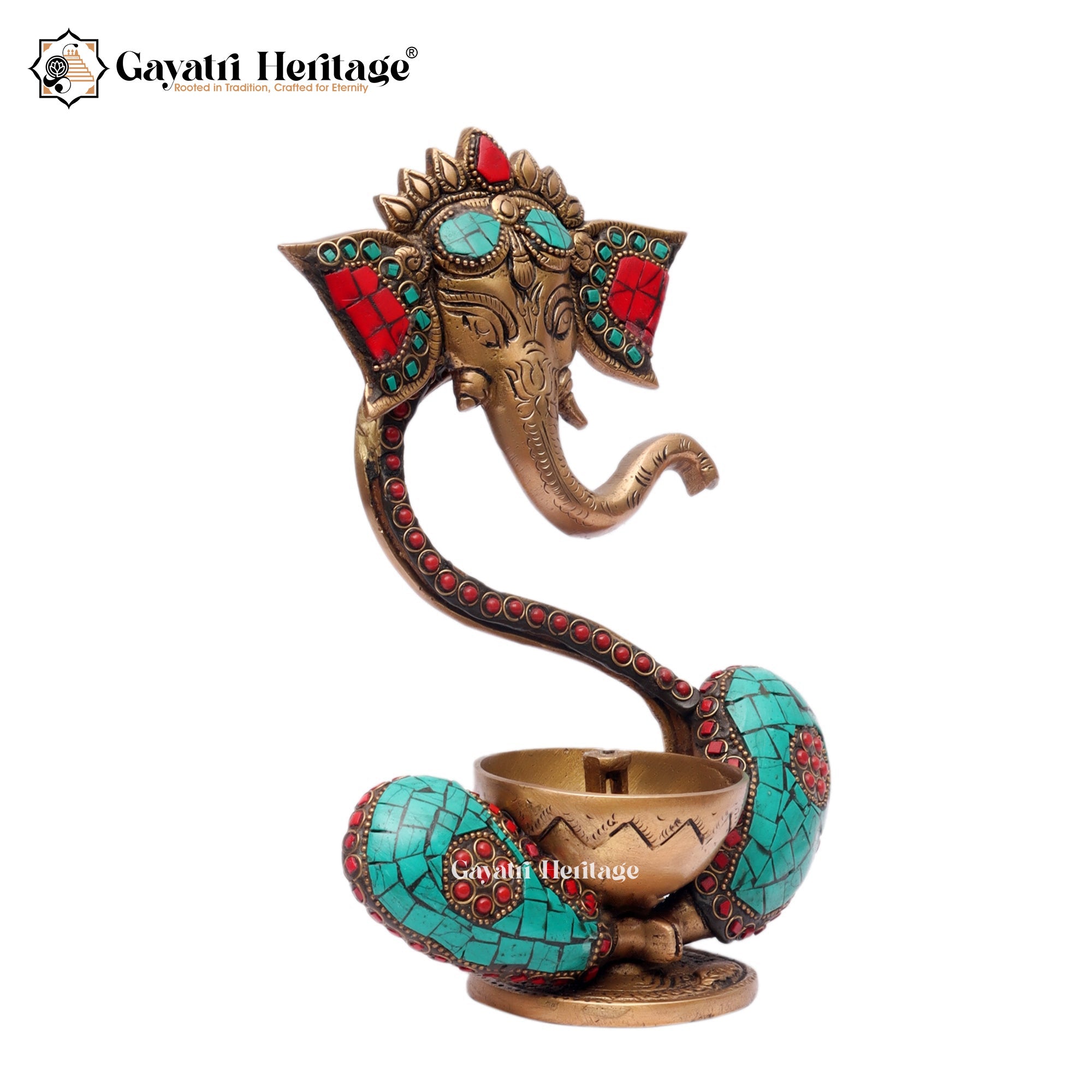 Brass Vinayagar Diya – Ganesha Oil Lamp for Pooja | Gayatri Heritage