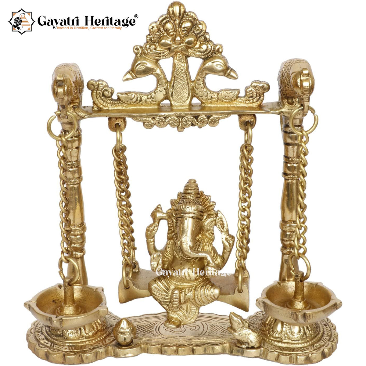 Brass Ganesha Jhula – Auspicious Swing Decor Idol | Gayatri Heritage