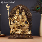 Brass Shiva Family Statue – Divine Trio Idol for Pooja | Gayatri Heritage