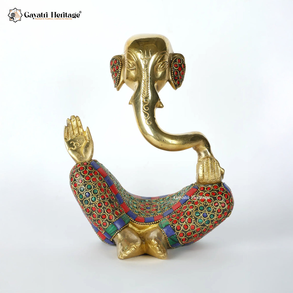 Brass Hawai Vinayagar – Stone Work Ganesha Idol Decor | Gayatri Heritage