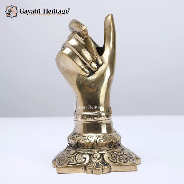 Brass Hand Design Pen Holder – Elegant Desk Accessory | Gayatri Heritage