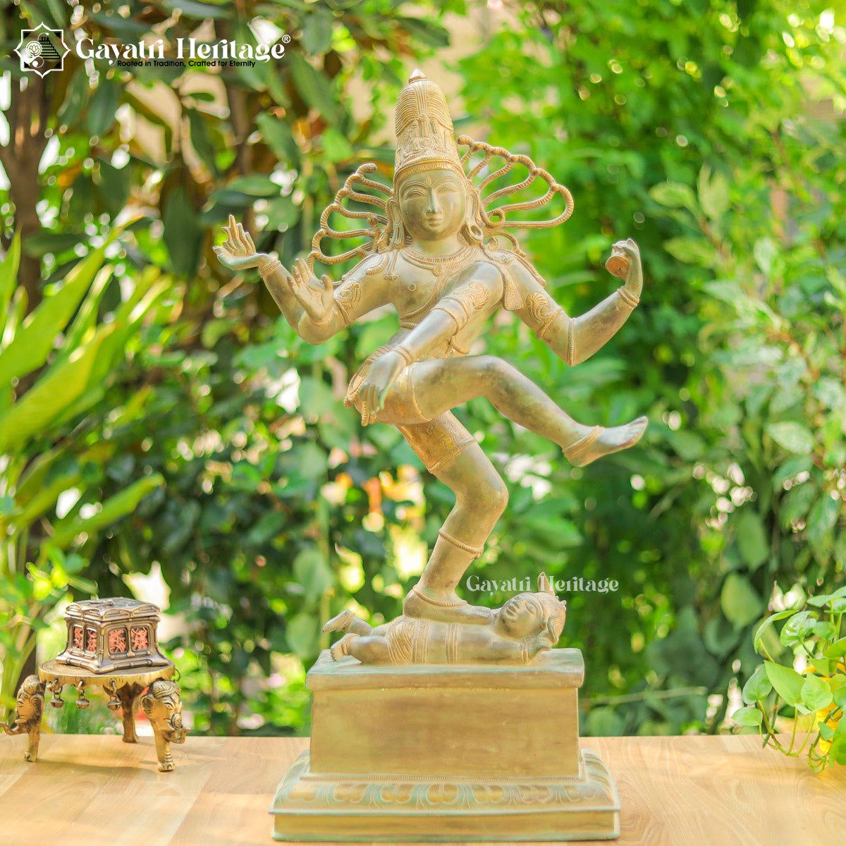 Brass Natarajan in Antique Finish – Divine Dance of Shiva | Gayatri Heritage