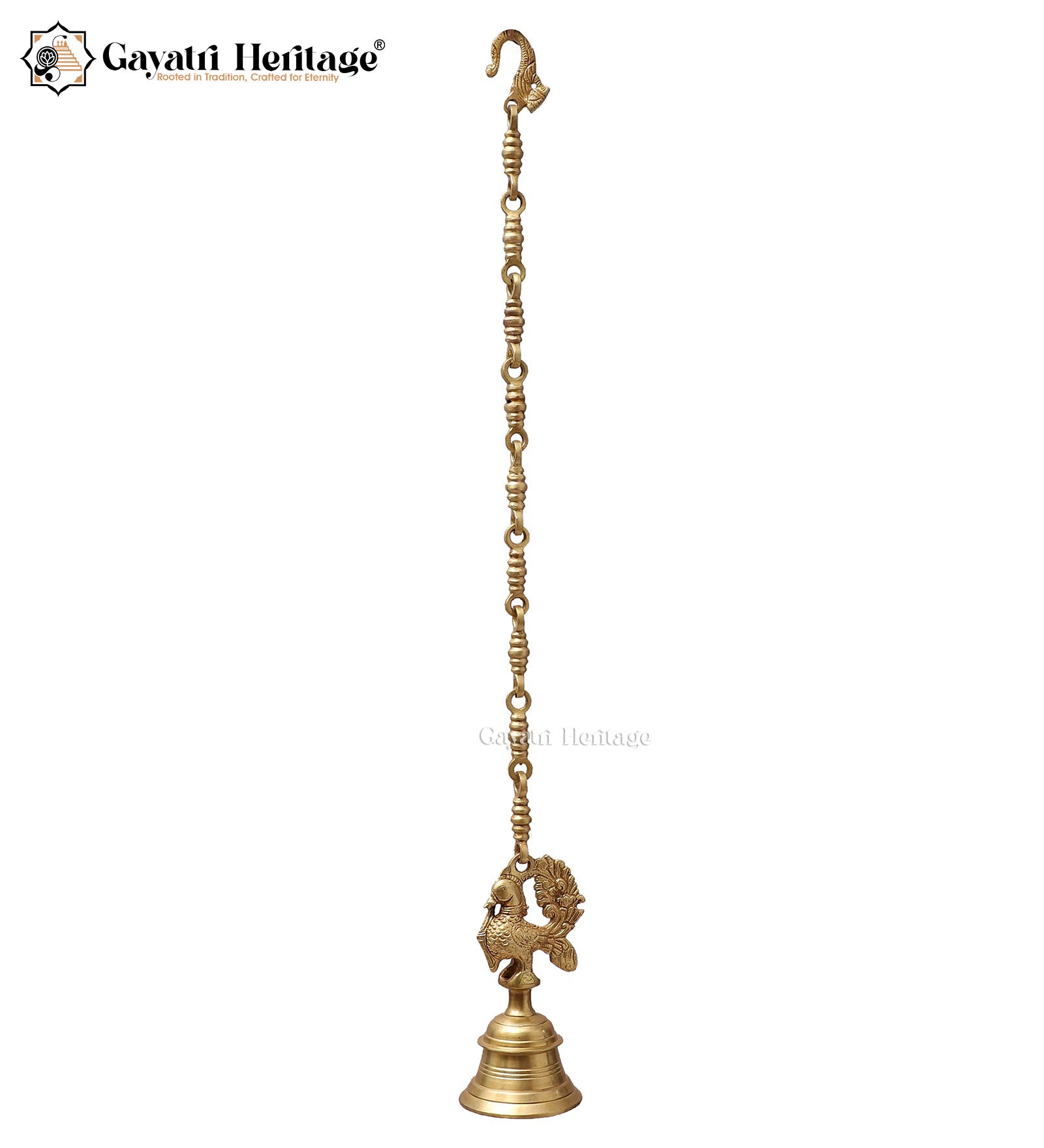 Brass Sparrow with Chain – Elegant Hanging Decor | Gayatri Heritage