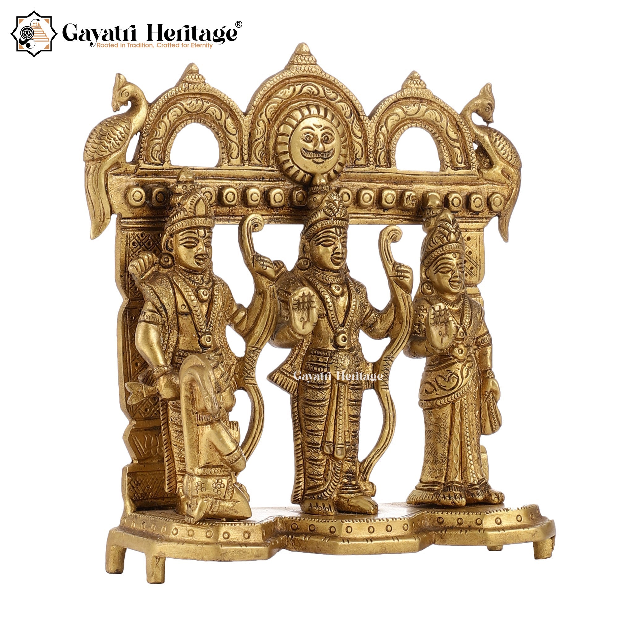 Brass Ram Darbar Statue – Divine Lord Rama Idol with Family | Gayatri Heritage