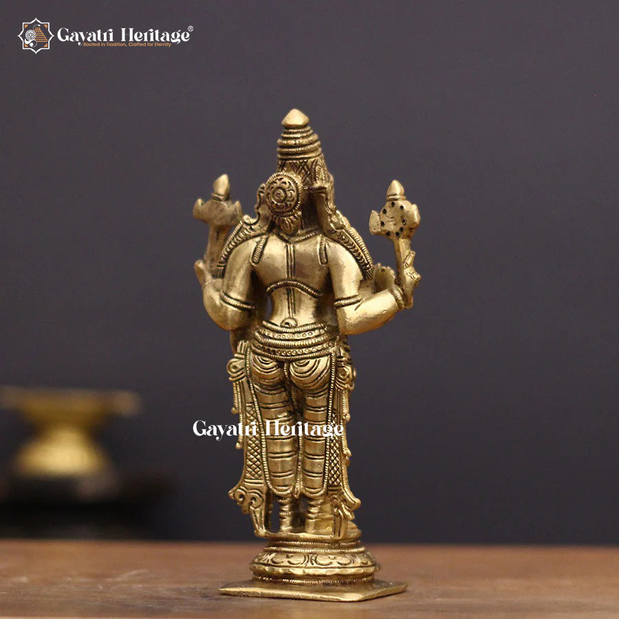 Brass Vishnu Idol – Sacred Divine Protector for Home Temple | Gayatri Heritage