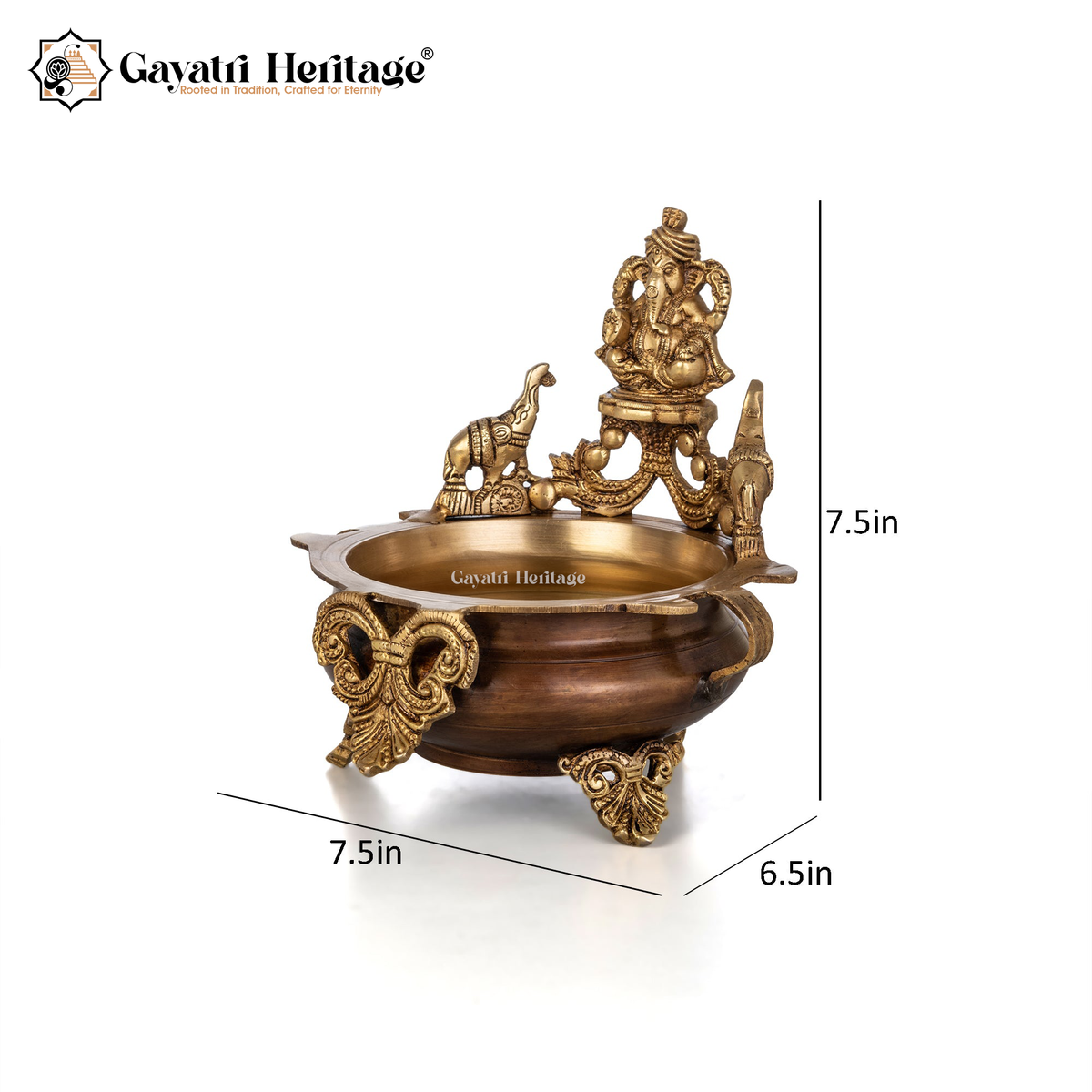 Elegant Brass Ganesh Urli – Perfect Blend of Spiritual Grace and Home Décor | Gayatri Heritage