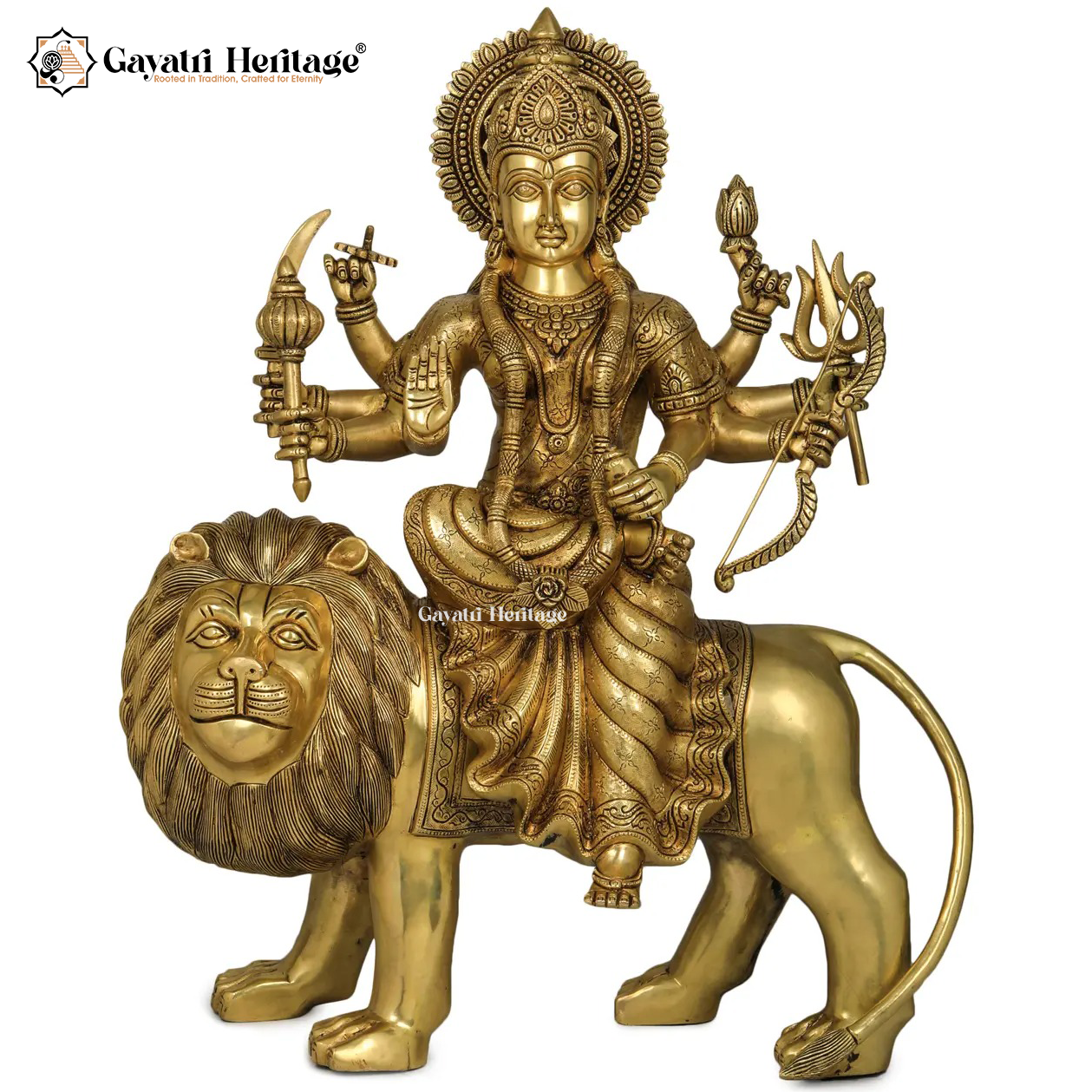 Brass Durga Mata Idol – Big Size Divine Sculpture | Gayatri Heritage