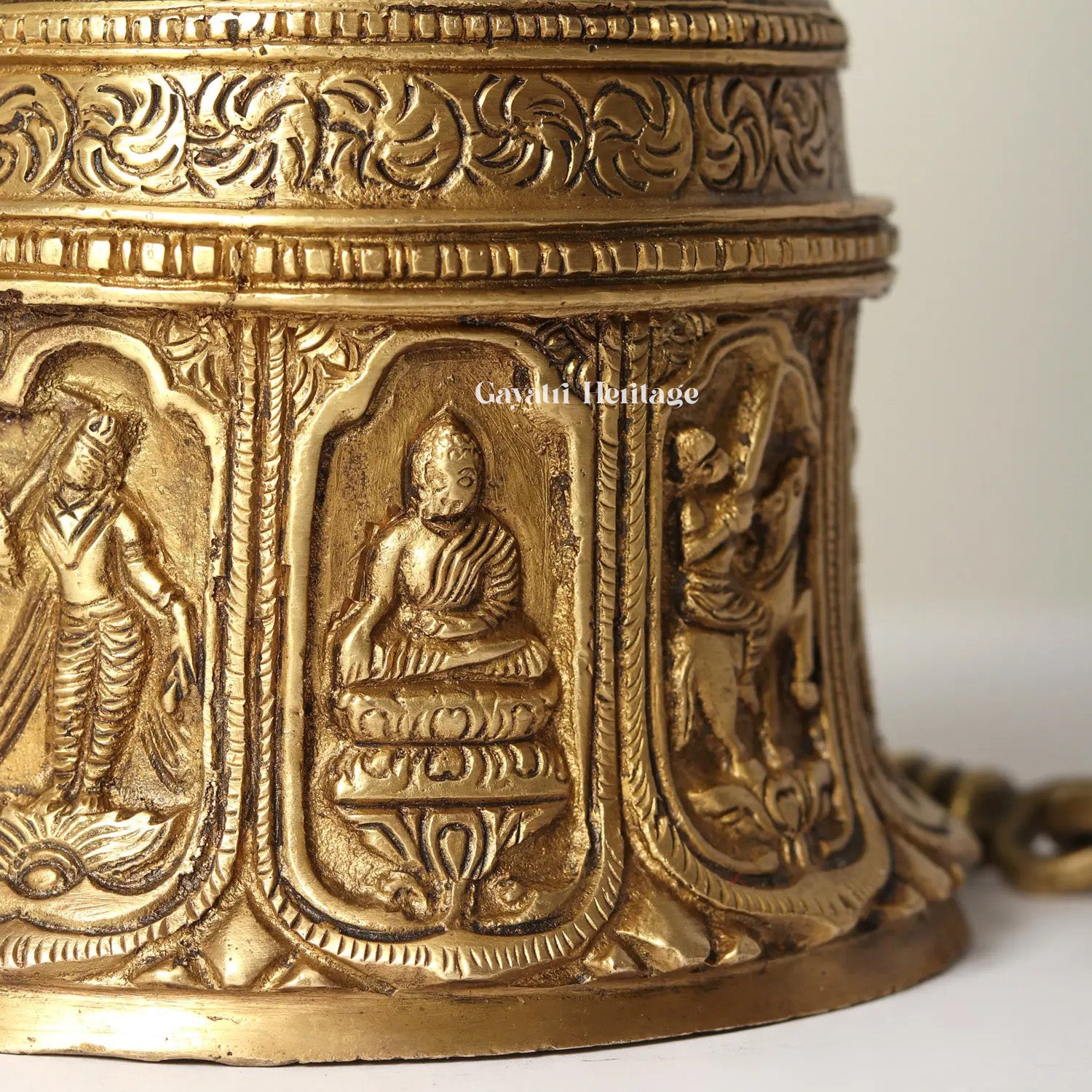 Brass Dashavatar Bell – Divine Sound Temple Decor | Gayatri Heritage