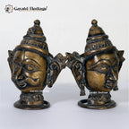 Brass Shiva & Gouri Face (Shiva Parvati Face) – Sacred Divine Faces | Gayatri Heritage