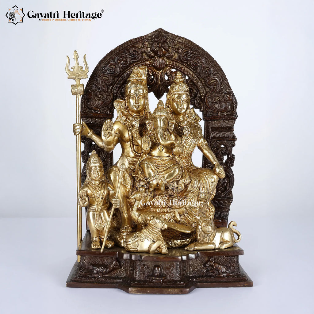 Brass Shiva Parivar Statue – Auspicious Family Idol | Gayatri Heritage