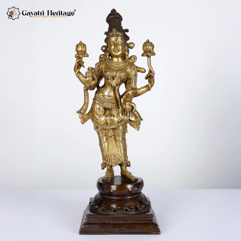 Brass Laxmi Statue – Goddess of Wealth and Prosperity