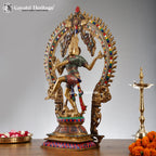 Brass Nataraj in Stone Artwork – Divine Dance of Shiva | Gayatri Heritage