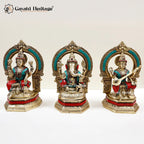 Brass Vinayagar Lakshmi Saraswati Set – Divine Trio Idol | Gayatri Heritage