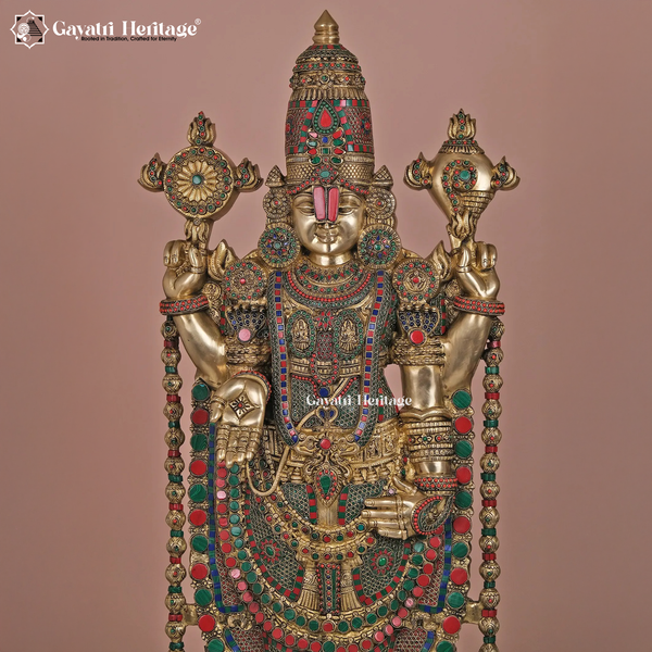 Brass Tirupati Balaji Statue – Divine Lord Venkateshwara Idol