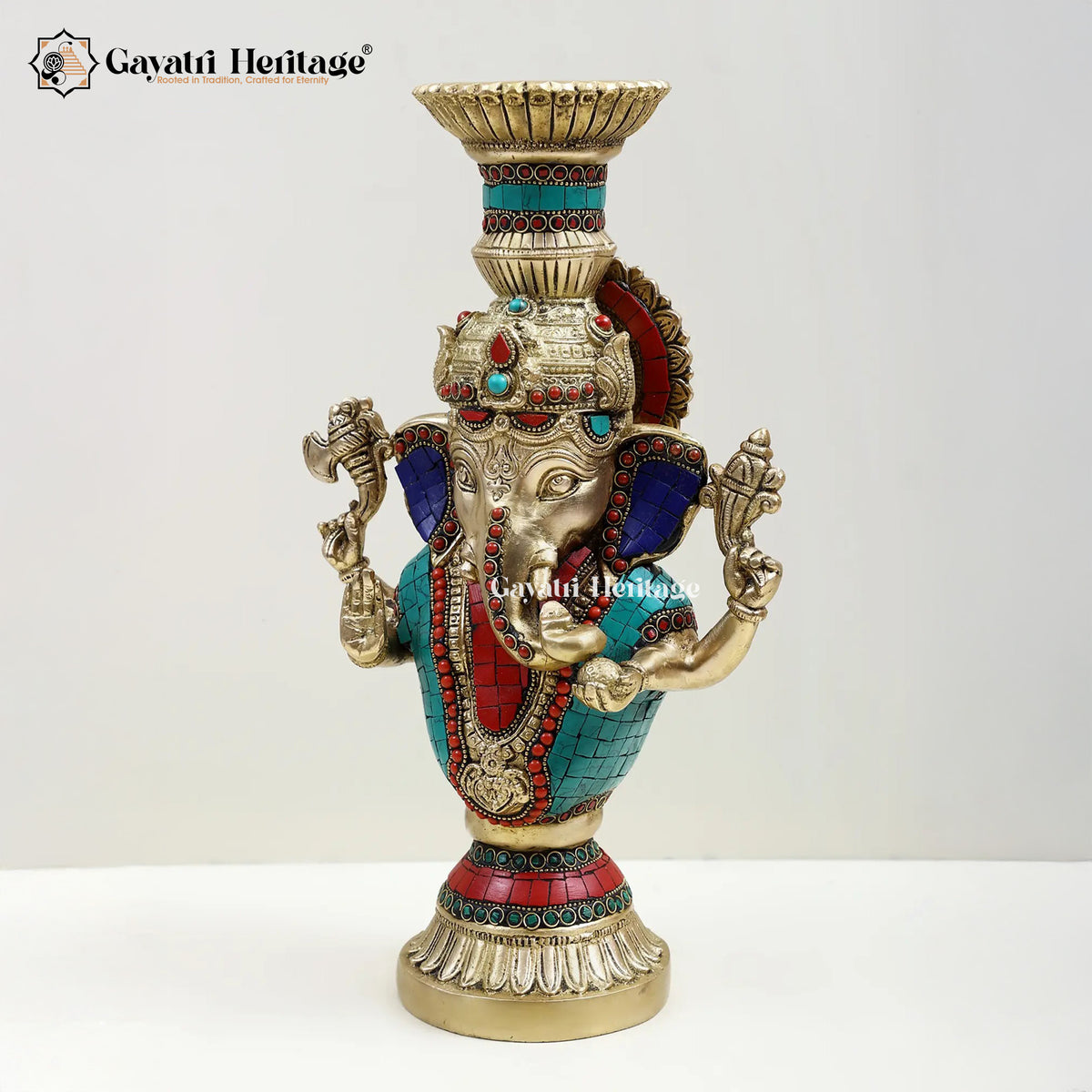 Brass Ganesha Candle Stand – Divine Lighting Decor | Gayatri Heritage