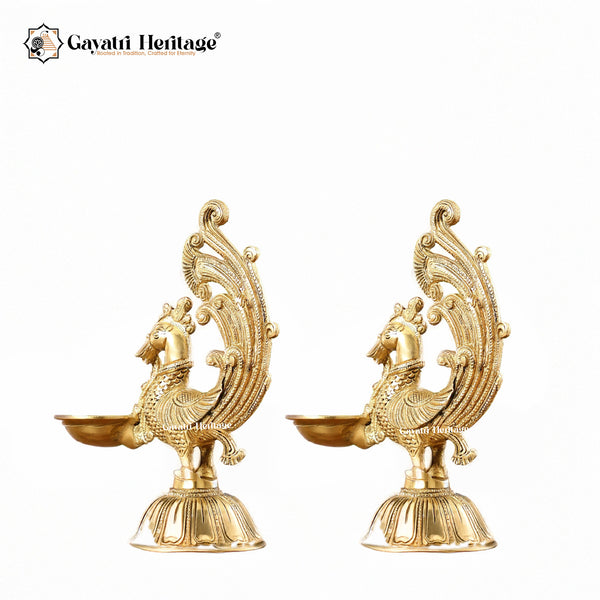 Brass Sparrow Diya Lamp (Single Piece) – Elegant Spiritual Lighting | Gayatri Heritage