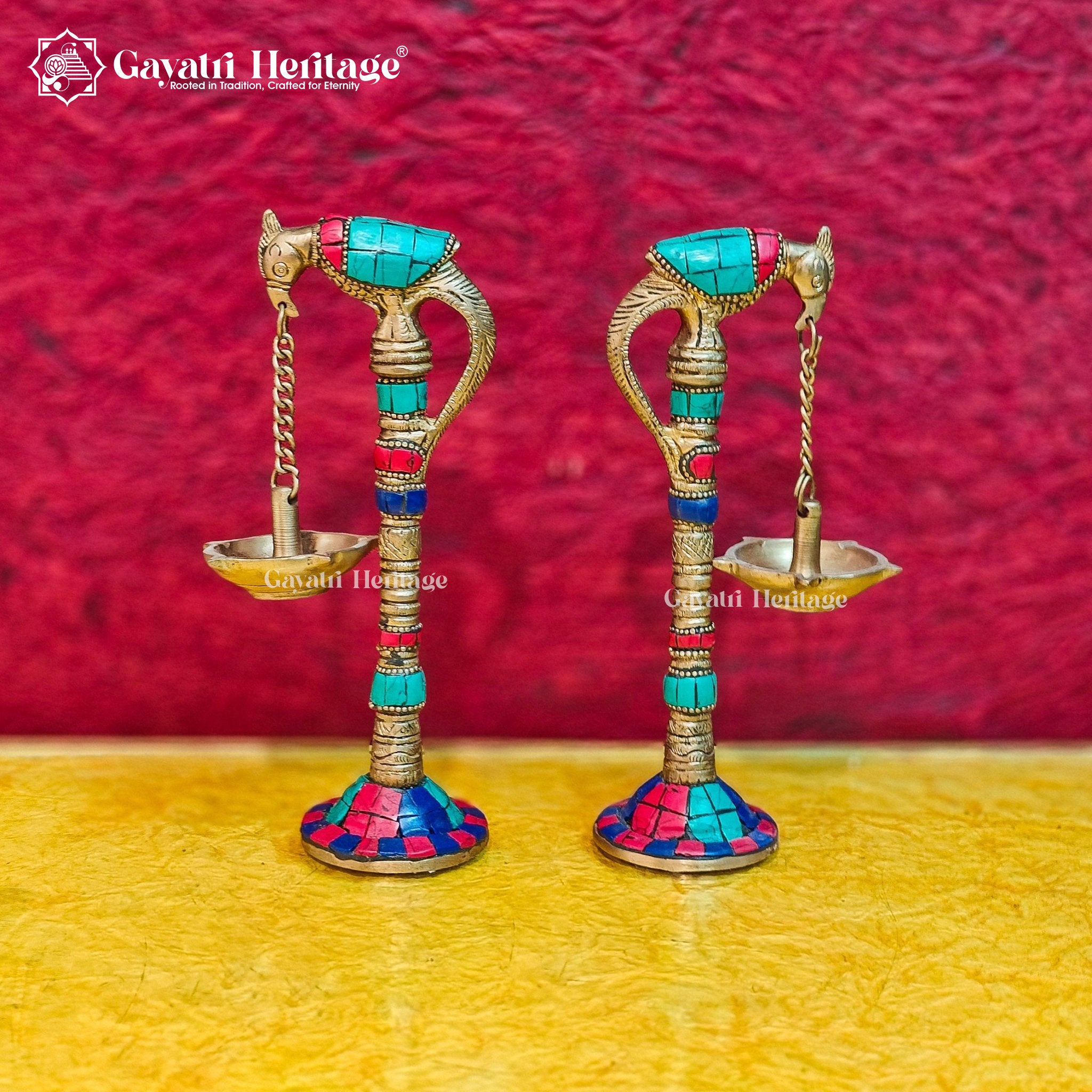 Brass Peacock Diya – Traditional Oil Lamp for Décor | Gayatri Heritage
