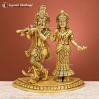 Brass Radha Krishna Statue – Divine Love & Blessings