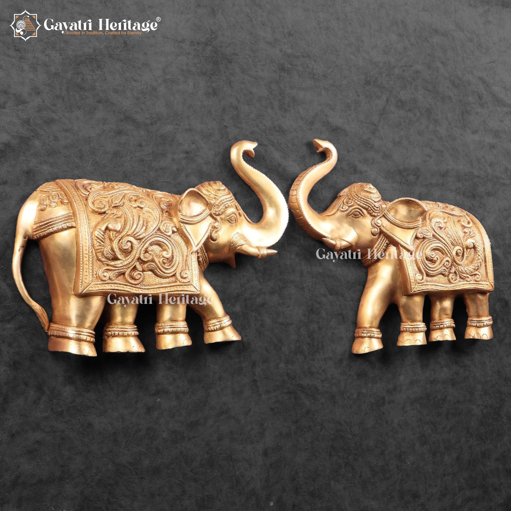 Wall Hanging Elephant Pair – Brass Décor Art | Gayatri Heritage